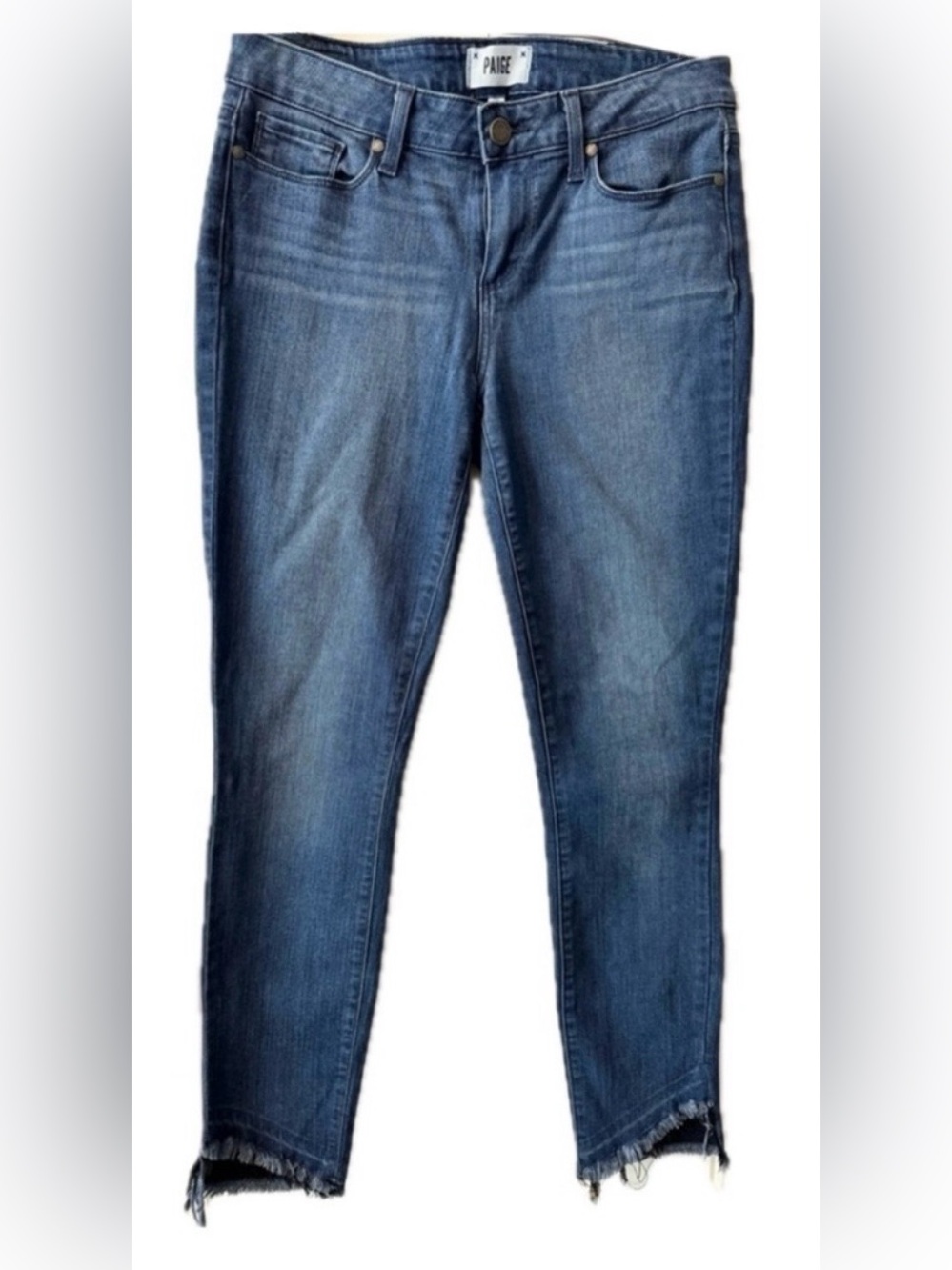 PAIGE Verdugo Ankle Skinny Jeans Size 28 Raw Hem Cropped